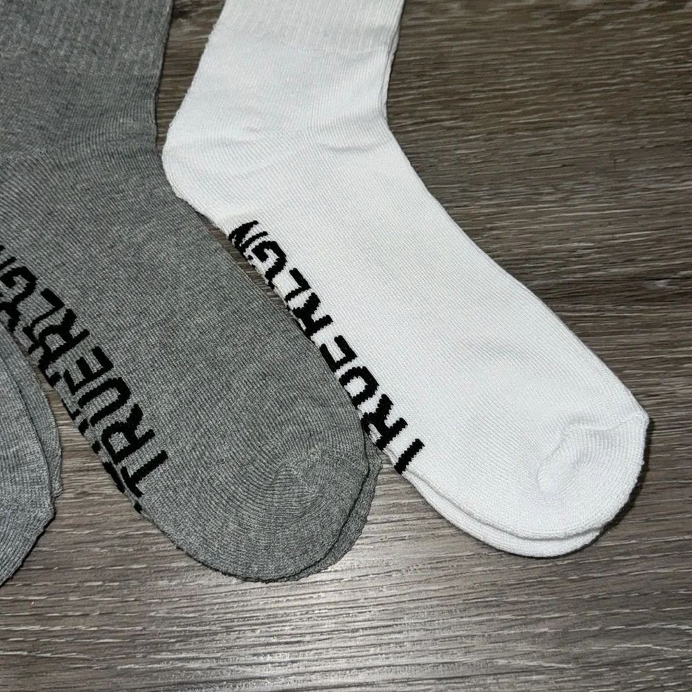 True Religion Gray & White Socks - Brand New